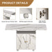 Versatile 47' White Marble MDF Folding Dining Table with Storage Rack and Cabinet, 6 Wheels Default -DTYStore