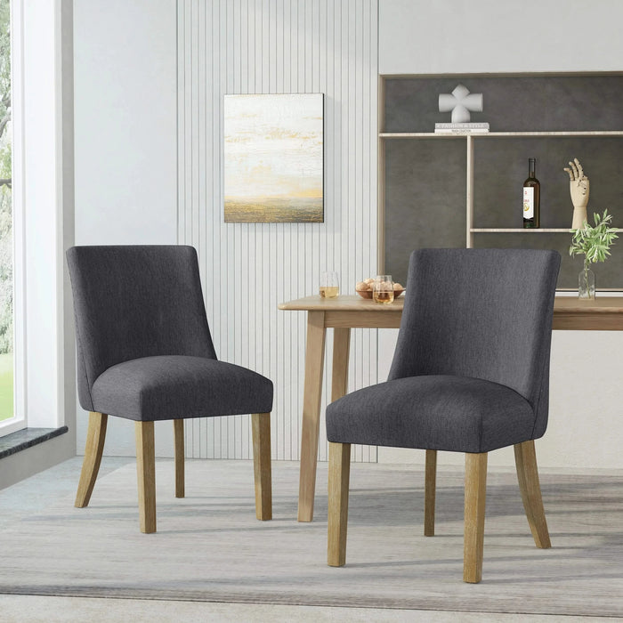 Versatile Dining Chair with Classic Comfort in Charcoal Fabric, 25 x 20 x 35 inches Default -DTYStore
