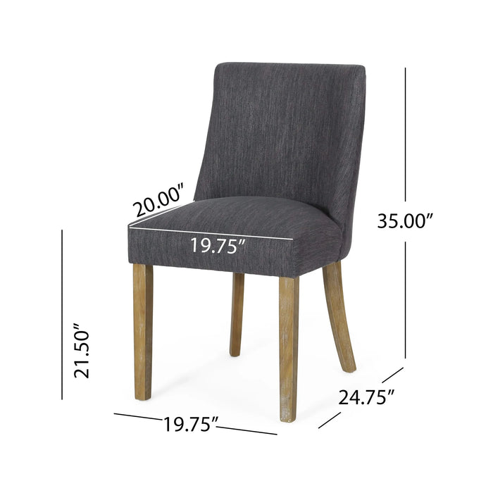 Versatile Dining Chair with Classic Comfort in Charcoal Fabric, 25 x 20 x 35 inches Default -DTYStore