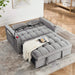 Versatile foldable velvet pullout sofa bed with adjustable back, USB port & phone stand Grey -DTYStore