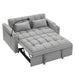 Versatile foldable velvet pullout sofa bed with adjustable back, USB port & phone stand Grey -DTYStore