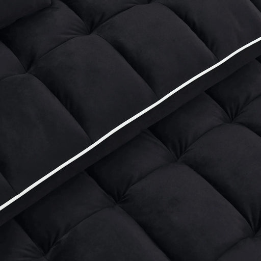 Versatile foldable velvet pullout sofa bed with adjustable back, USB port & phone stand Black -DTYStore