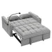 Versatile foldable velvet pullout sofa bed with adjustable back, USB port & phone stand Grey -DTYStore