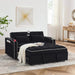 Versatile foldable velvet pullout sofa bed with adjustable back, USB port & phone stand Black -DTYStore
