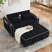 Versatile foldable velvet pullout sofa bed with adjustable back, USB port & phone stand Black -DTYStore