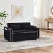Versatile foldable velvet pullout sofa bed with adjustable back, USB port & phone stand Black -DTYStore