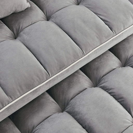 Versatile foldable velvet pullout sofa bed with adjustable back, USB port & phone stand Grey -DTYStore