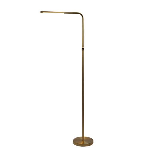Verve Brassed Gold Floor Lamp with On/Off Switch Adjustable Led Round Base Default -DTYStore
