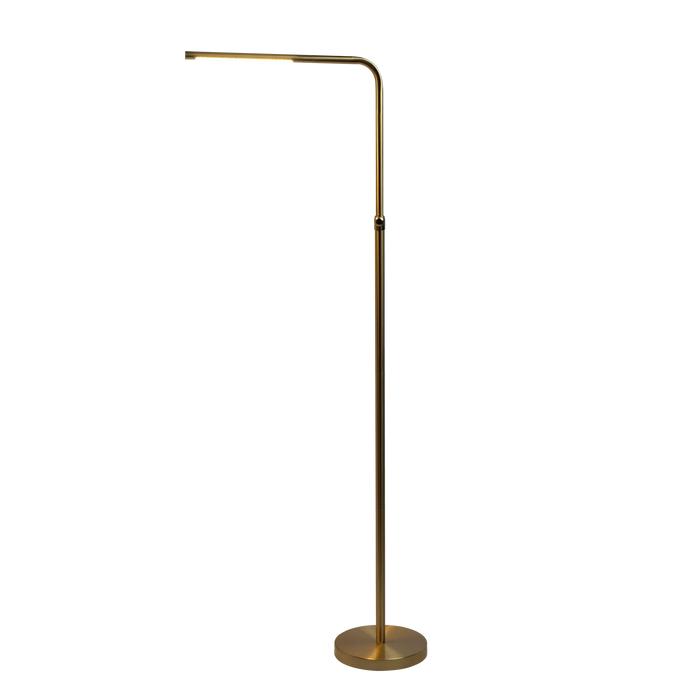 Verve Brassed Gold Floor Lamp with On/Off Switch Adjustable Led Round Base Default -DTYStore