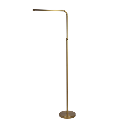 Verve Brassed Gold Floor Lamp with On/Off Switch Adjustable Led Round Base Default -DTYStore