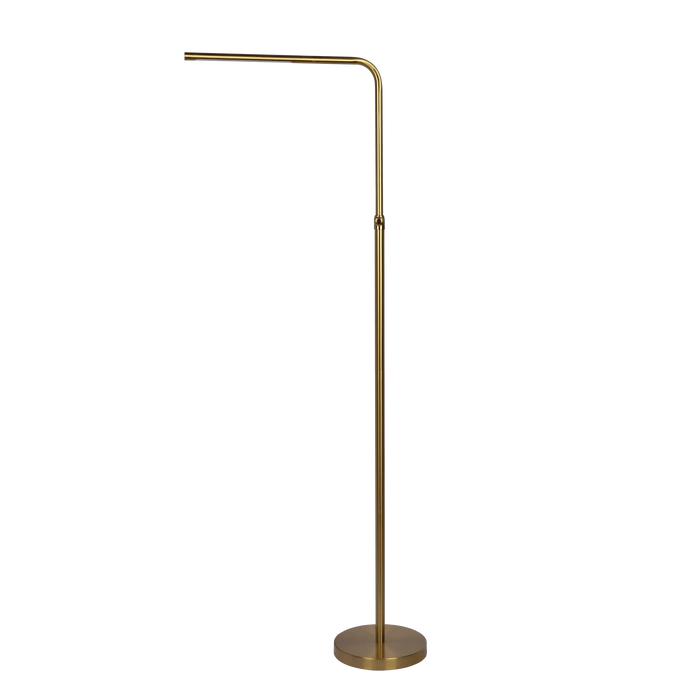 Verve Brassed Gold Floor Lamp with On/Off Switch Adjustable Led Round Base Default -DTYStore