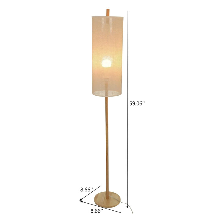Vialux Modern Standing Floor Lamp for Living Room, Bedroom & Study in Oak and Natural Wood, 110-120V Default -DTYStore