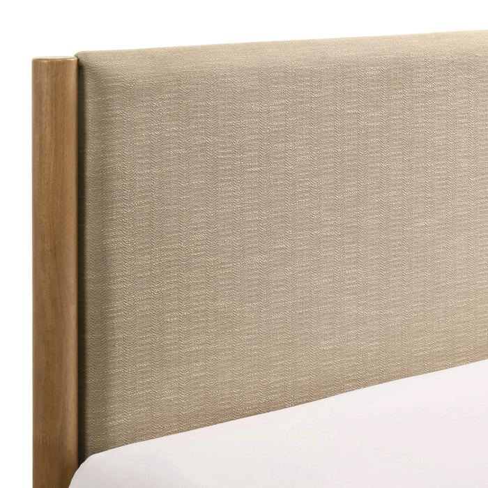 Vichy 2-Piece Rubberwood Bedroom Set, Platform Bed with Nightstand, Queen Default -DTYStore