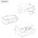 [Video Provided] U-Can Lift-Top Coffee Table with 4 Storage Stools, Modern Space Saving Center Table with Foldable Top, Multi-Functional Adjustable Coffee Table for Living Room Default -DTYStore