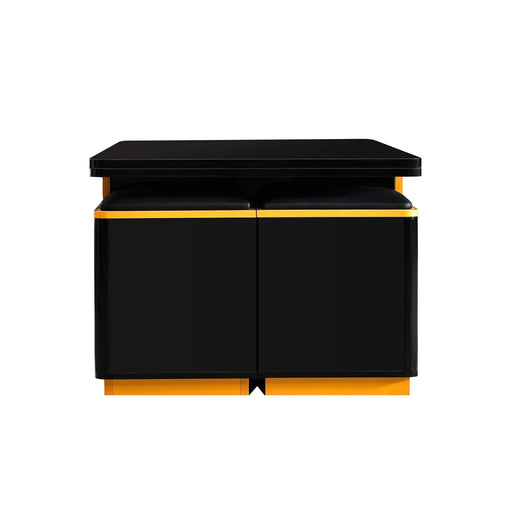 [Video Provided] U-Can Lift-Top Coffee Table with 4 Storage Stools, Modern Space Saving Center Table with Foldable Top, Multi-Functional Adjustable Coffee Table for Living Room Default -DTYStore