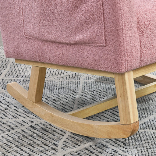 [Video] Welike 27.5 'W Modern Accent High Back Living Room Casual Armchair Rocker with One Lumbar Pillow, Two Side Pockets,Teddy. Default -DTYStore