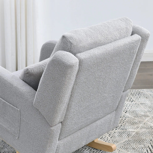 [Video] Welike 27.5 'W Modern Accent High Back Living Room Casual Armchair Rocker with One Lumbar Pillow, Two Side Pockets,Teddy. Default -DTYStore