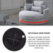 [Video] Welike Swivel Accent Barrel Modern Grey Sofa Lounge Club Big Round Chair with Storage Ottoman Linen Fabric for Living Room Hotel with Pillows Default -DTYStore