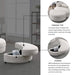 [Video] Welike Swivel Accent Barrel Modern Sofa Lounge Club Big Round Chair with Storage Ottoman Linen Fabric for Living Room Hotel with Pillows Default -DTYStore