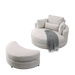 [Video] Welike Swivel Accent Barrel Modern Sofa Lounge Club Big Round Chair with Storage Ottoman Linen Fabric for Living Room Hotel with Pillows Default -DTYStore