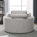 [Video] Welike Swivel Accent Barrel Modern Sofa Lounge Club Big Round Chair with Storage Ottoman Linen Fabric for Living Room Hotel with Pillows Default -DTYStore