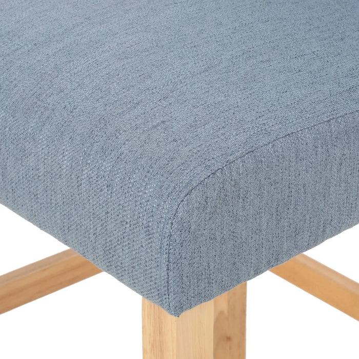 Vienna Contemporary Fabric Tufted Wingback 27 Inch Counter Stools, Set of 2, Light Blue and Natural Default -DTYStore