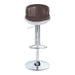 Vintage Brown and Aluminum Adjustable Stool with Swivel Default -DTYStore