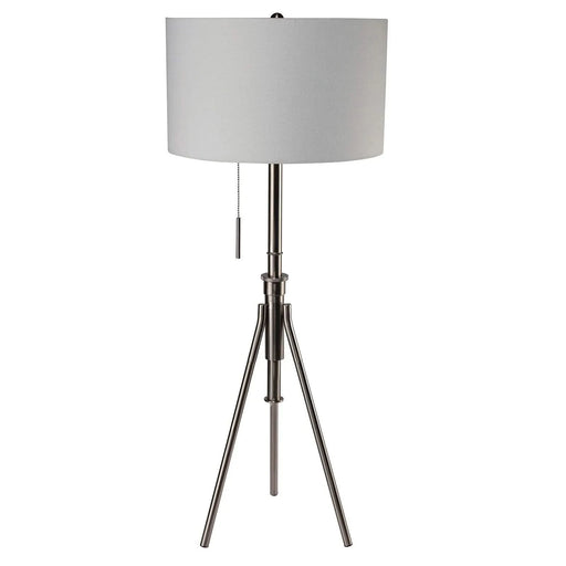Vintage Look 1pc Floor Lamp Brushed Steel Tripod Legs Unique High Lamp Pull Switch 57'H Default -DTYStore
