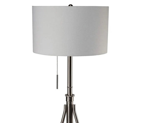 Vintage Look 1pc Floor Lamp Brushed Steel Tripod Legs Unique High Lamp Pull Switch 57'H Default -DTYStore