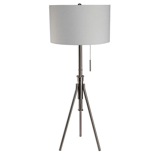 Vintage Look 1pc Floor Lamp Brushed Steel Tripod Legs Unique High Lamp Pull Switch 57'H Default -DTYStore