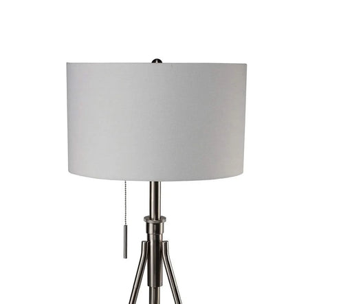 Vintage Look 1pc Floor Lamp Brushed Steel Tripod Legs Unique Lamp Pull Switch 32'H Default -DTYStore