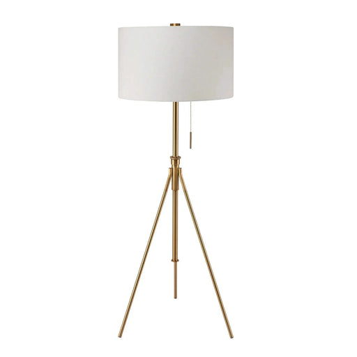 Vintage Look 1pc Floor Lamp Stained Gold Tripod Legs Unique High Lamp Pull Switch 57'H Default -DTYStore