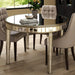 Vintage Round Glass Dining Table with Mirror Top, Silver, MDF and Glass, 47.24' Diameter Default -DTYStore