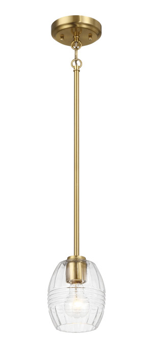 Vista Single Pendant Chain Hanging Light with Clear Glass - Satin Brass Default -DTYStore