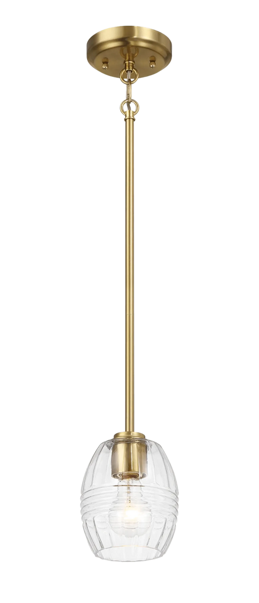 Vista Single Pendant Chain Hanging Light with Clear Glass - Satin Brass Default -DTYStore