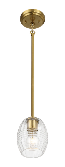 Vista Single Pendant Chain Hanging Light with Clear Glass - Satin Brass Default -DTYStore