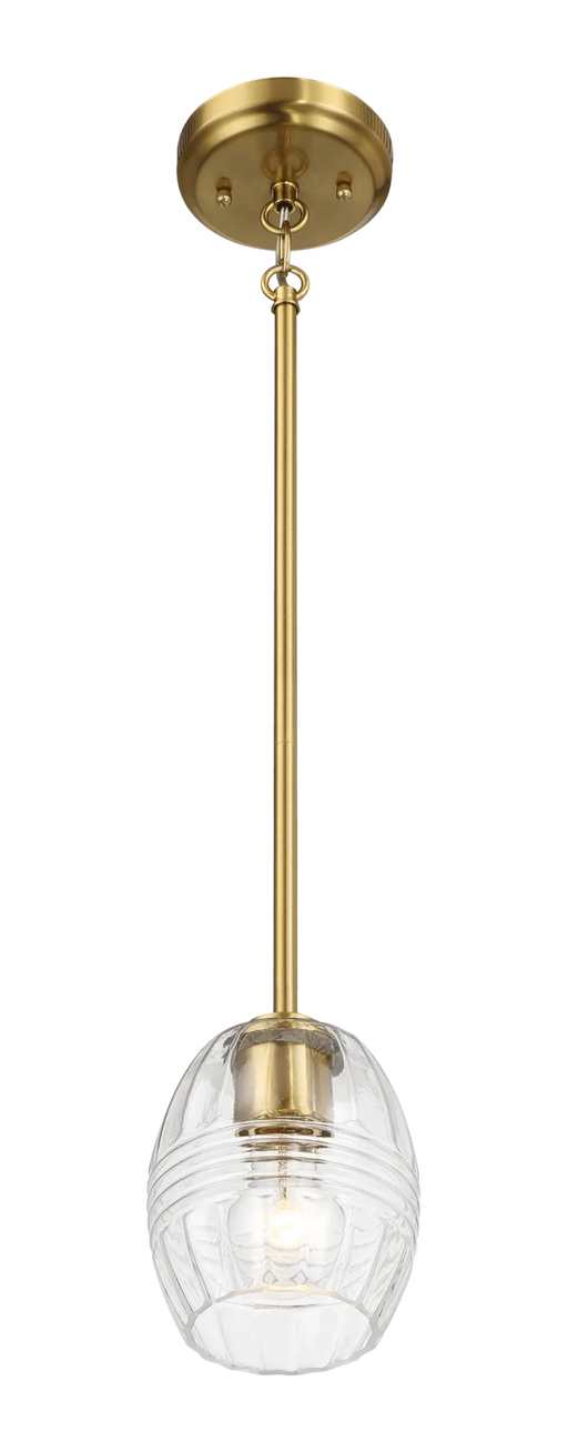 Vista Single Pendant Chain Hanging Light with Clear Glass - Satin Brass Default -DTYStore