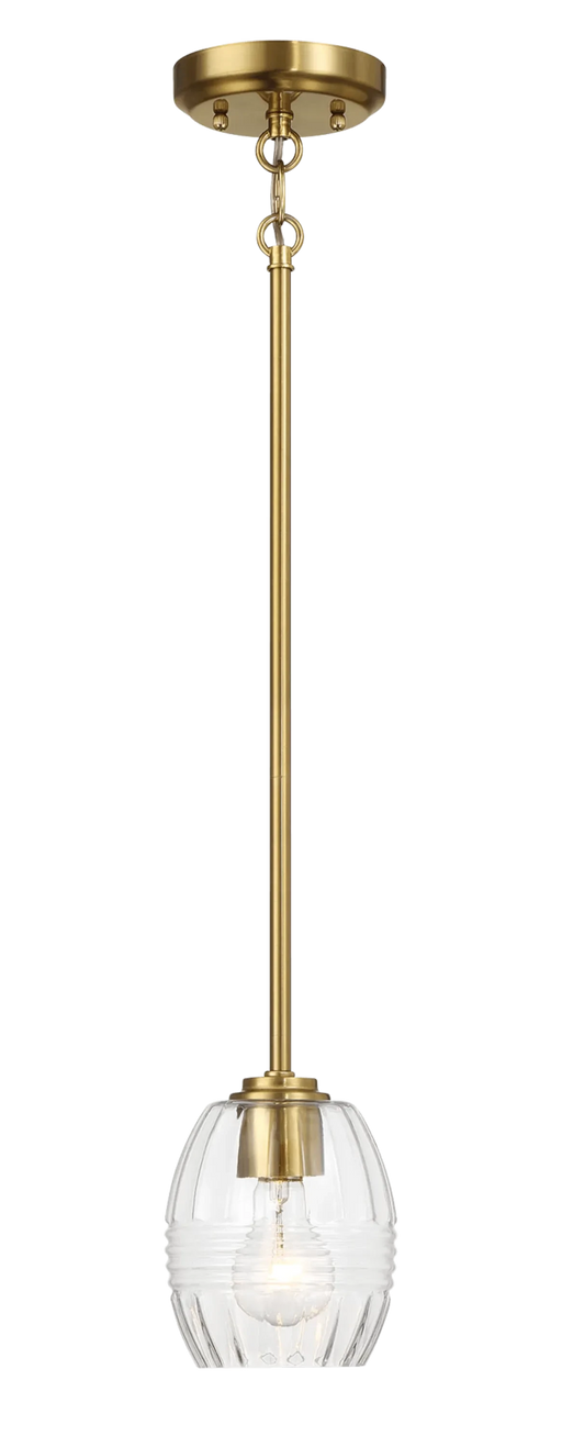 Vista Single Pendant Chain Hanging Light with Clear Glass - Satin Brass Default -DTYStore