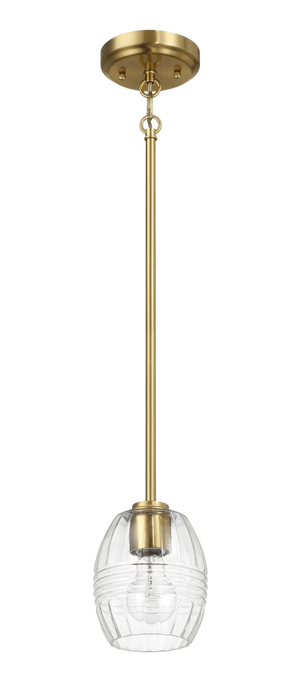 Vista Single Pendant Chain Hanging Light with Clear Glass - Satin Brass Default -DTYStore