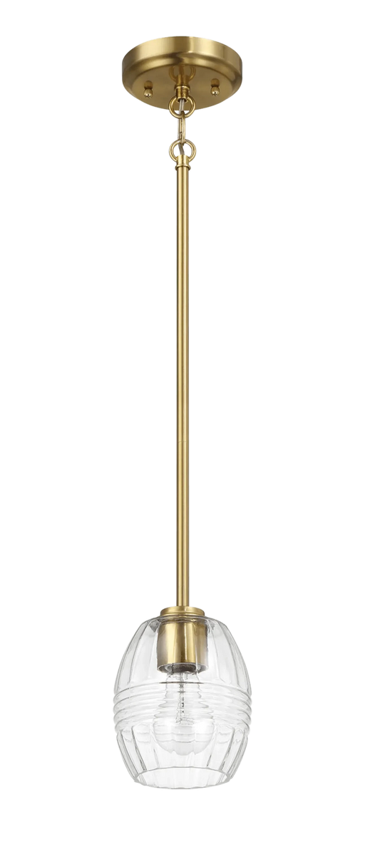 Vista Single Pendant Chain Hanging Light with Clear Glass - Satin Brass Default -DTYStore