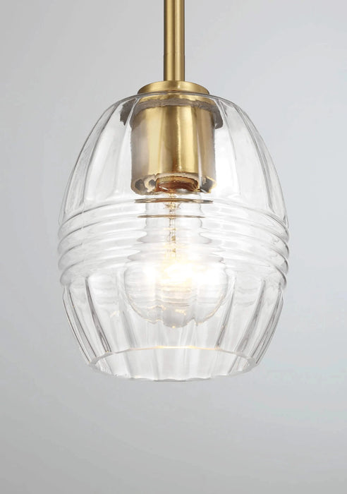 Vista Single Pendant Chain Hanging Light with Clear Glass - Satin Brass Default -DTYStore