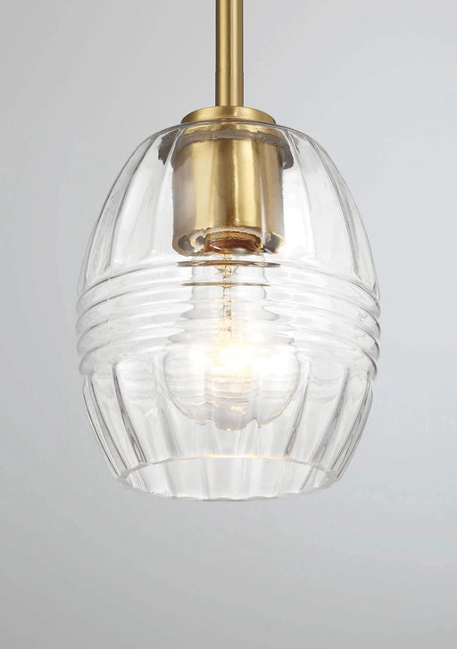 Vista Single Pendant Chain Hanging Light with Clear Glass - Satin Brass Default -DTYStore