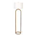 Vivid Brass Ring Base Floor Lamp with Large White Drum Shade Default -DTYStore