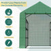 Walk-in Greenhouse for Outdoors with Roll-up Zipper Door, 18 Shelves, PE Cover, Small & Portable Build, Heavy Duty Humidity Seal, 95.25' x 70.75' x 82.75', Green Default -DTYStore