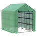Walk-in Greenhouse for Outdoors with Roll-up Zipper Door, 18 Shelves, PE Cover, Small & Portable Build, Heavy Duty Humidity Seal, 95.25' x 70.75' x 82.75', Green Default -DTYStore