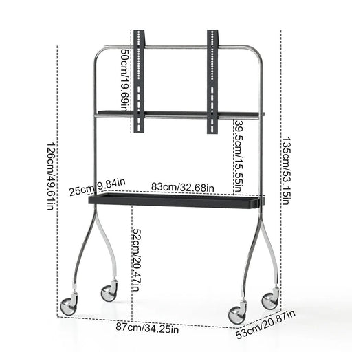Walk around the TV stand with an antique,black movable stand for a floor-standing display TV cabinet and projection TV stand Default -DTYStore