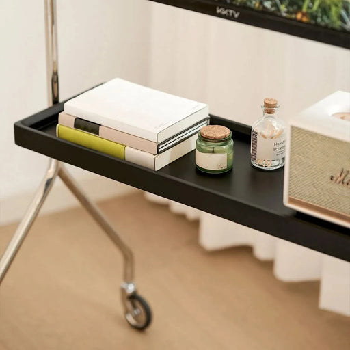 Walk around the TV stand with an antique,black  movable stand for a floor-standing display TV cabinet and projection TV stand - DTY Store