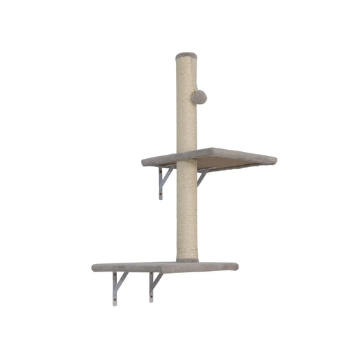 Wall-mounted Cat Tree, Cat Furniture with 2 Cat Condos House, 3 Cat Wall Shelves, 2 Ladder, 1 Cat Perch, Sisal Cat Scratching Posts and Pad Default -DTYStore