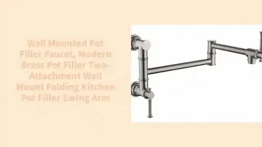 Wall mounted Pot Filler Faucet, Modern Brass Pot Filler Two-Attachment Wall Mount Folding Kitchen Pot Filler Swing Arm -DTYStore