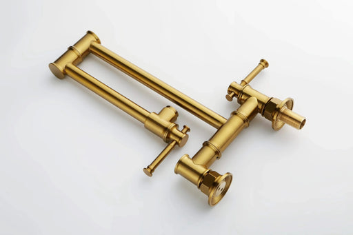 Wall mounted Pot Filler Faucet, Modern Brass Pot Filler Two-Attachment Wall Mount Folding Kitchen Pot Filler Swing Arm Default -DTYStore